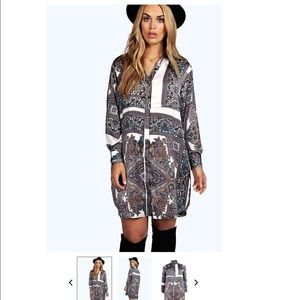 Plus sz paisley shirt dress